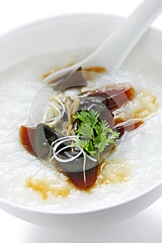 Century egg congee , chinese food photo