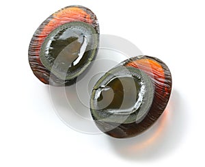 Century egg sliced open photo