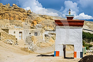 Century Old Gumba and Gompas Monastery around Chhoser Village in Upper Mustang of Nepal