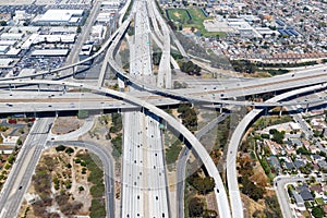 Century San Diego Freeway interchange intersection junction Highway Los Angeles roads traffic America city aerial view photo