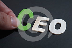 CEO Chief Executive Officer, text words typography written on wooden, life and business motivational inspirational
