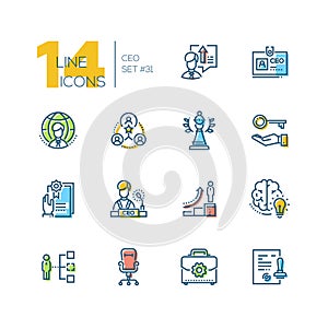 CEO - set of line design style icons