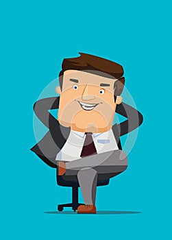 CEO sitting in a chair with big idea illustration