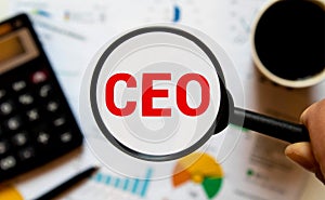 CEO symbol. Concept word CEO on wooden cubes. Beautiful yellow background. Business and CEO concept. Copy space