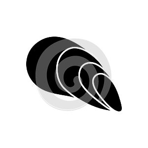 Cephalopod shell black glyph icon