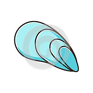 Cephalopod shell blue RGB color icon