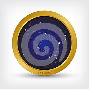 Cepheus constellation in golden circle