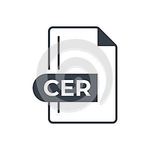 CER File Format Icon. CER extension filled icon photo