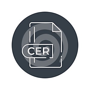 CER File Format Icon. CER extension filled icon