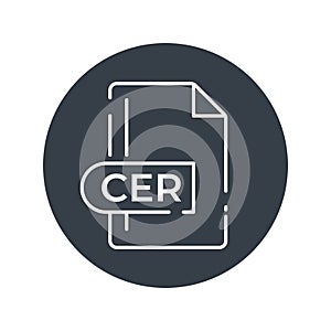 CER File Format Icon. CER extension filled icon photo