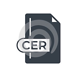 CER File Format Icon. CER extension filled icon photo