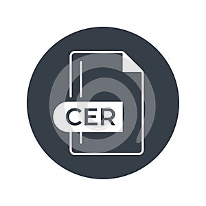 CER File Format Icon. CER extension filled icon