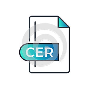 CER File Format Icon. CER extension gradiant icon photo