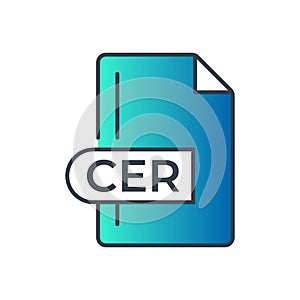 CER File Format Icon. CER extension gradiant icon photo