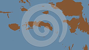 Ceram Sea. Bounding box. Patterned map