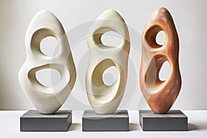Ceramic abstract sculpture that combines simplicity and expressiveness, suitable for any interior photo