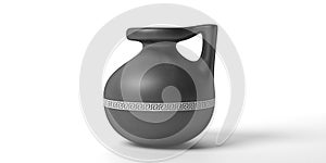Ceramic ancient greek small pot with handle isolated against white background. 3d illustration