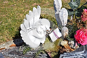 Ceramic angel, guarding angel cemetery, sleeping angel cemetery, dreaming angel cemetery, angel made from ceramic, angel cemetery