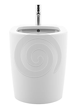 Ceramic bidet isolated on white