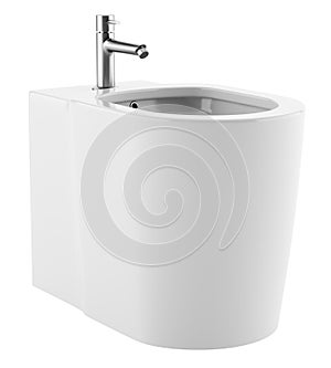 Ceramic bidet isolated on white