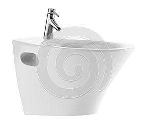 Ceramic bidet isolated on white