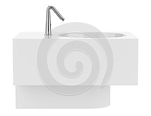 Ceramic bidet isolated on white