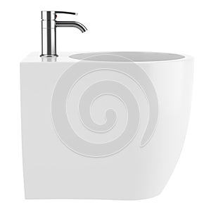 Ceramic bidet isolated on white