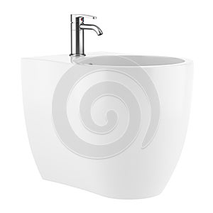 Ceramic bidet isolated on white