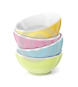 Ceramic bowl for food. Tableware. Eps10 vector
