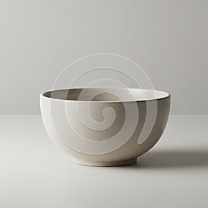 Ceramic bowl with a smooth, matte finish placed on a plain surface. The bowl has a