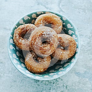 Ceramic bowl with some homemade spanish rosquillas