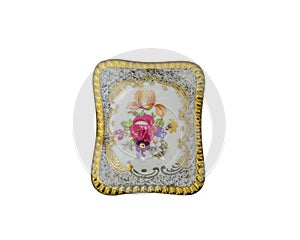 Ceramic box with floral decorations