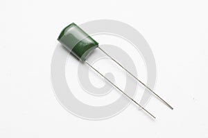 Ceramic capacitor used in electronic isolated on white background