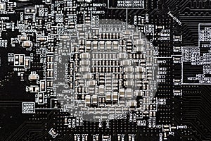 Ceramic Capacitors at Digital electronic circuit board