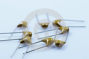 Ceramic capacitors isolated on white background