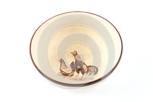 Ceramic chicken rooster bowl