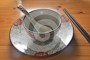 ceramic Chinese bowl dish spoon set