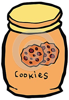 Ceramic cookie jar vector illustration