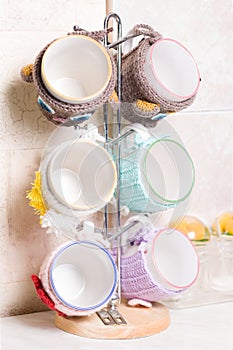 ceramic Cups in the knit cover