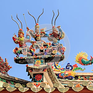 Ceramic decorate on the top at Pagoda