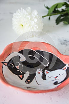 Ceramic decorative plate. Handmade decor for home