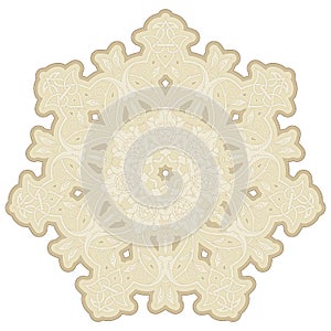 Ceramic decors hand drawn Mandala. Asian, Indian motif