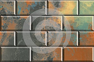 Ceramic digital 3d wall tile bricks home interior elevation tile abstract illustrations.