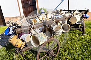 ceramic dishes, Holasovice, Czech Republic