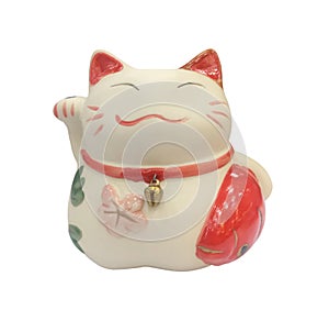 Ceramic doll Japanese welcoming lucky Cat