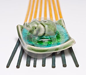 Ceramic elephant incense holder