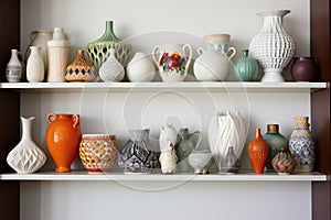 ceramic family heirlooms arranged on a shelf