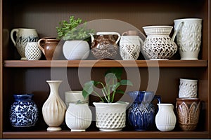 ceramic family heirlooms arranged on a shelf