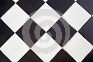 Ceramic floor tile black and white