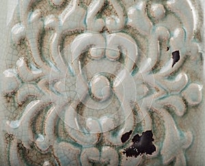 Ceramic floral turquoise cracked pattern